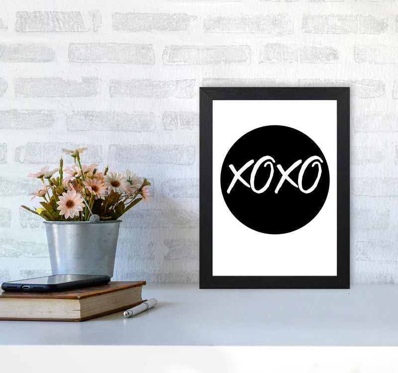 XOXO Black Circle Modern Print A4 White Frame