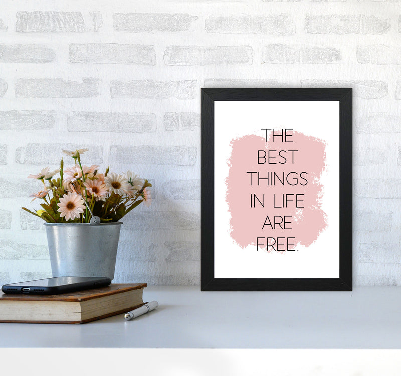 The Best Things In Life Are Free Modern Print A4 White Frame