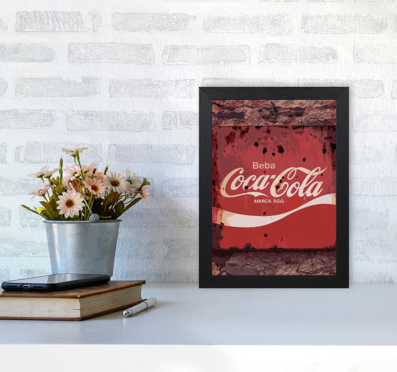 Coca Cola Vintage Sign Modern Print A4 White Frame