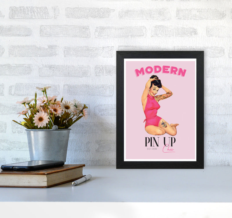 Modern Pin Up Girl Modern Print A4 White Frame