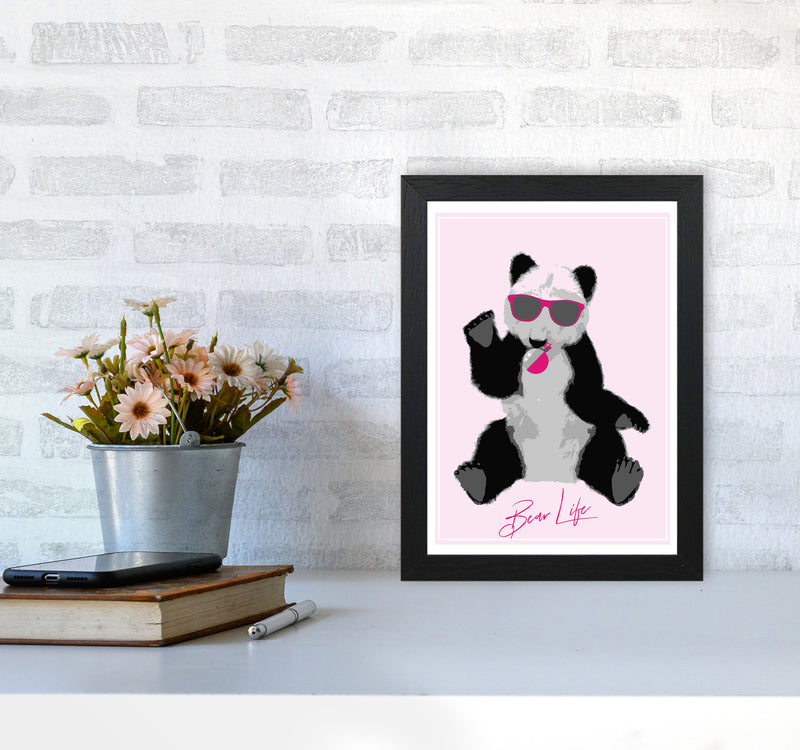 Bear Life Modern Print Animal Art Print A4 White Frame