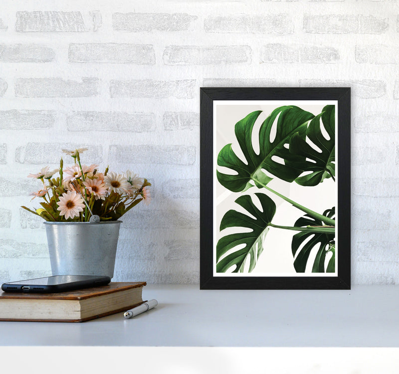 Monstera Leaf Modern Print, Framed Botanical & Nature Art Print A4 White Frame