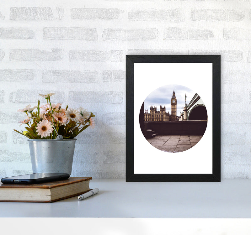 London Big Ben Modern Art Print, Framed Wall Art A4 White Frame