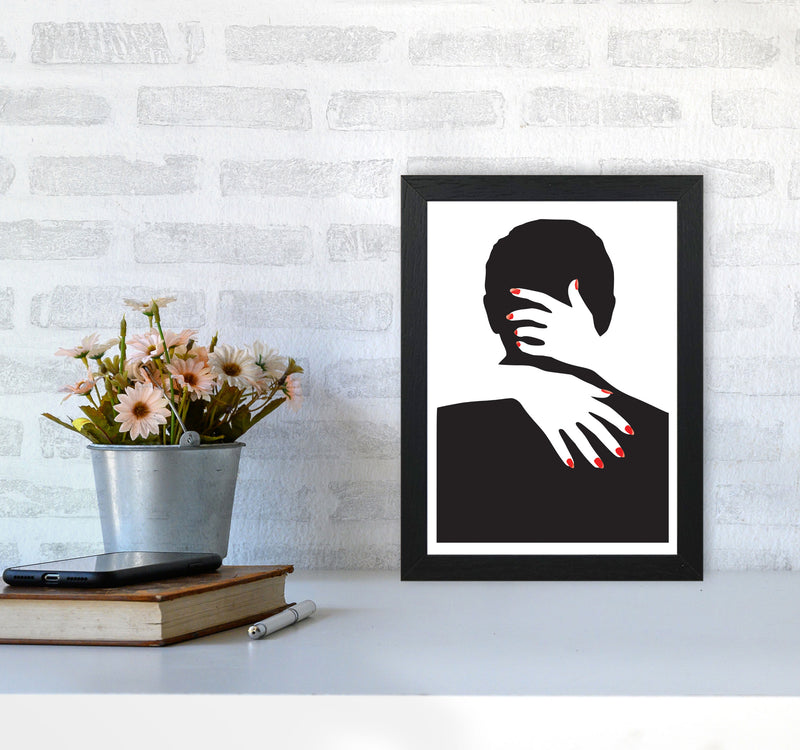 Abstract Man And Hands Modern Print A4 White Frame