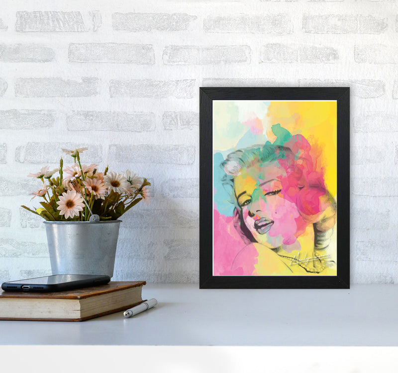 Marilyn Monroe In Colour Modern Print A4 White Frame