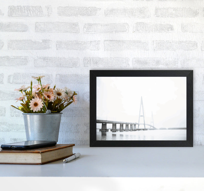 Minimal Grey Bridge Modern Print A4 White Frame