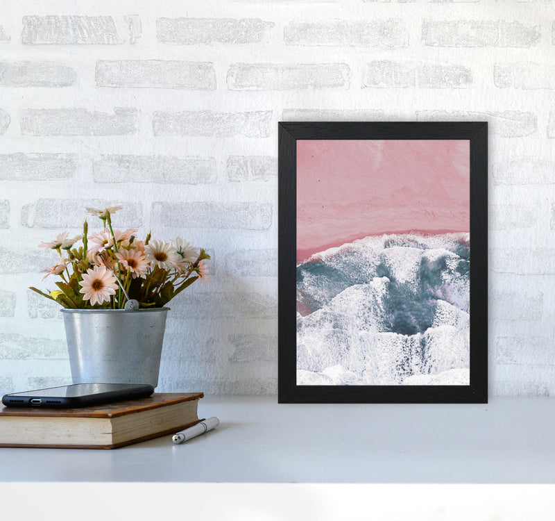 Pink Sand Modern Print, Framed Botanical & Nature Art Print A4 White Frame