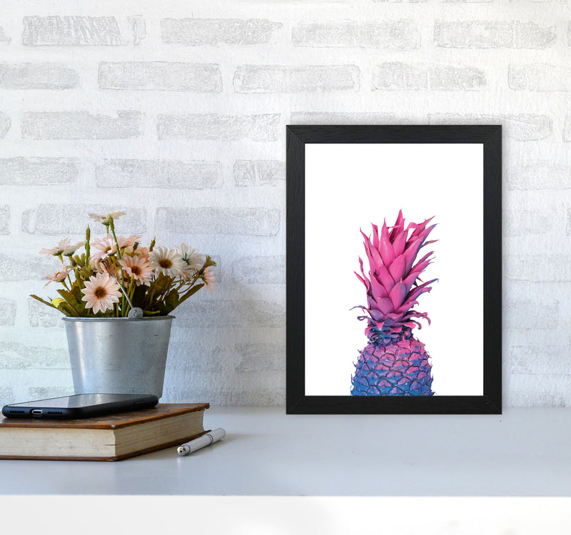 Purple And Blue Pineapple Modern Print A4 White Frame