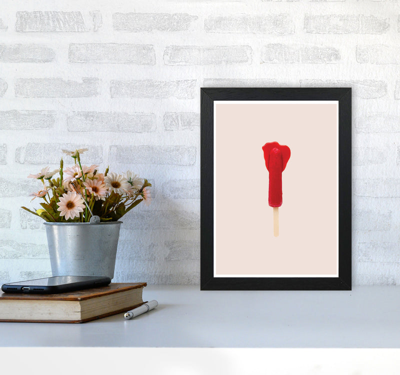 Red Icepop Modern Print A4 White Frame