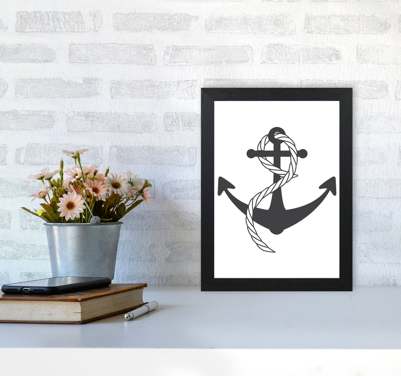 Anchor And Rope Modern Print A4 White Frame