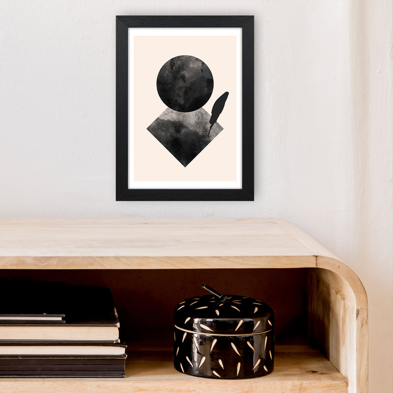Nude And Black Watercolour 2 Art Print by Pixy Paper A4 White Frame