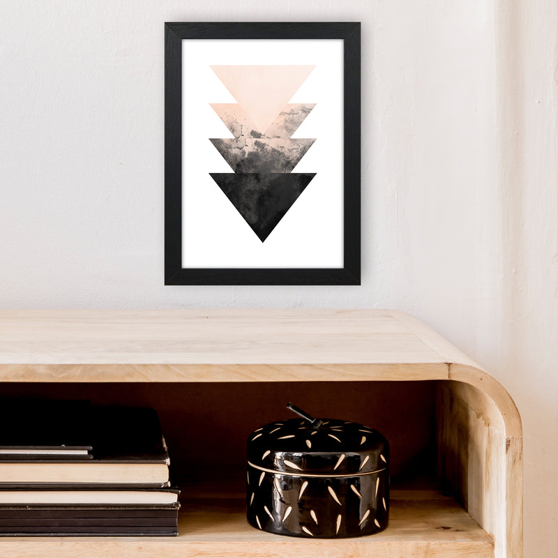 Nude And Black Watercolour 4 Art Print by Pixy Paper A4 White Frame