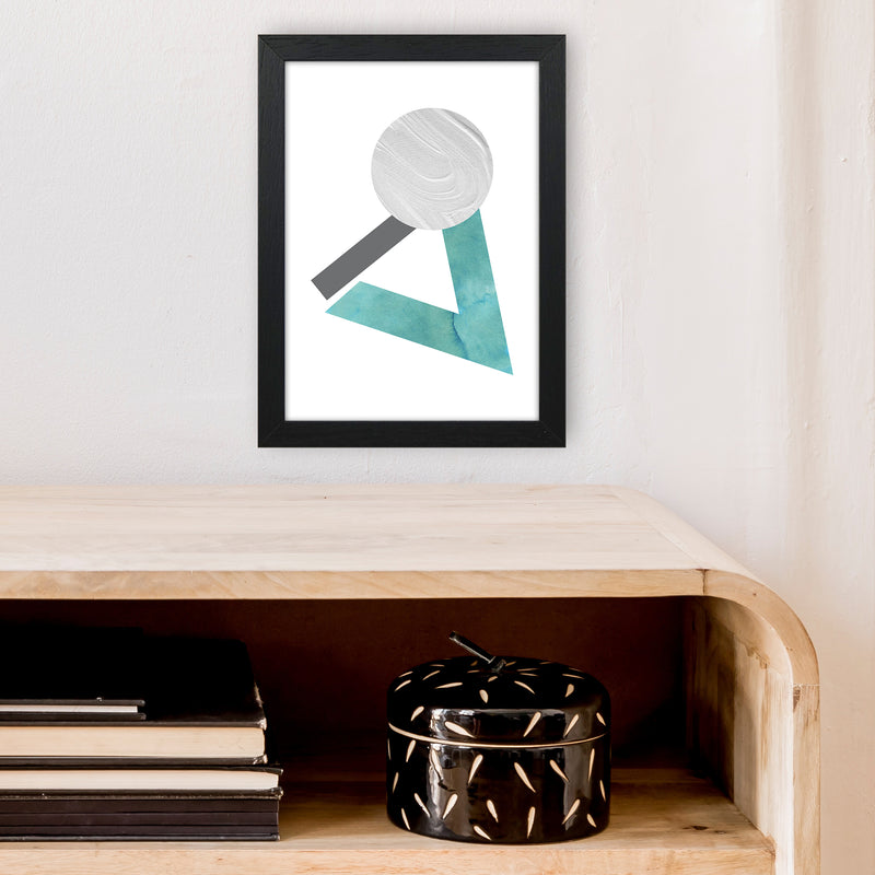 Marble Teal And Silver 3 Art Print by Pixy Paper A4 White Frame