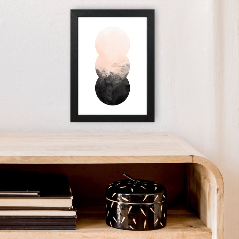 Nude And Black Watercolour 5 Art Print by Pixy Paper A4 White Frame