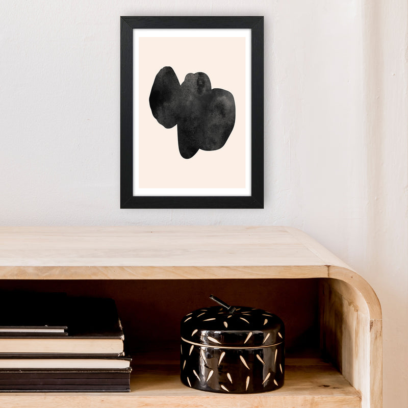 Nude And Black Watercolour 6 Art Print by Pixy Paper A4 White Frame