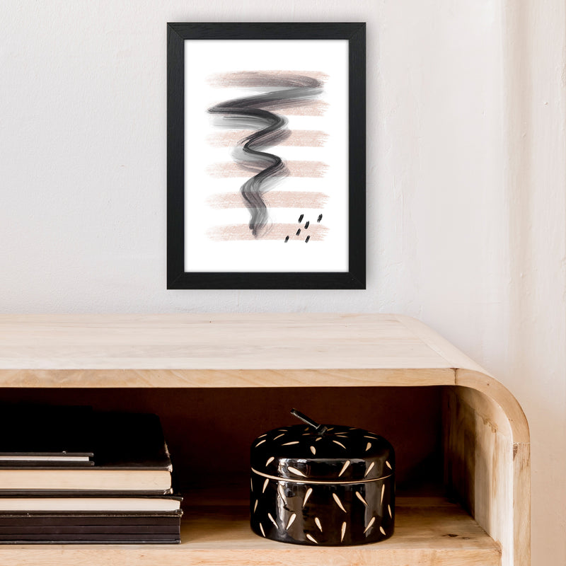Dalia Chalk Pink Lines Black Storm  Art Print by Pixy Paper A4 White Frame