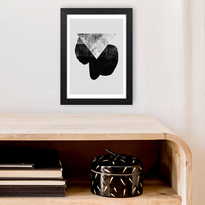 Graffiti Black And Grey Triangle  Art Print by Pixy Paper A4 White Frame