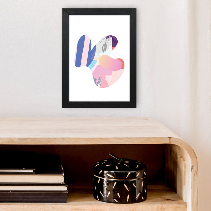Pink Butterfly Abstract Shape  Art Print by Pixy Paper A4 White Frame