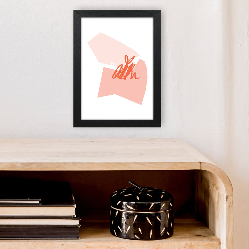 Pink And Coral Palette Shapes  Art Print by Pixy Paper A4 White Frame