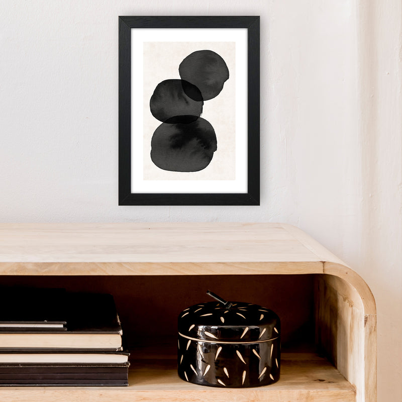 Nude And Pearl Stacked Stones  Art Print by Pixy Paper A4 White Frame
