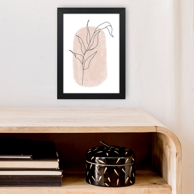 Dalia Chalk Pink Floral Leaf  Art Print by Pixy Paper A4 White Frame