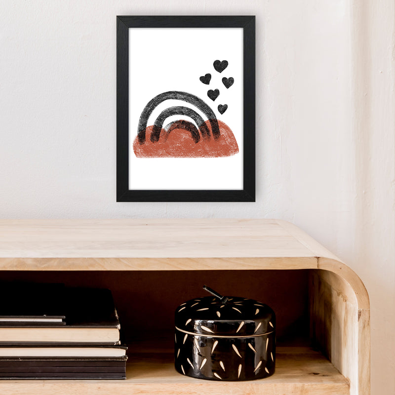 Dalia Chalk Black Rainbow  Art Print by Pixy Paper A4 White Frame