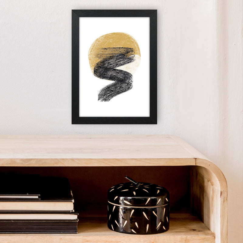Dalia Chalk Gold Moon Zig  Art Print by Pixy Paper A4 White Frame