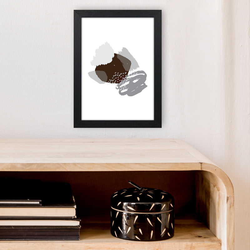 Mismatch Grey And Black  Art Print by Pixy Paper A4 White Frame