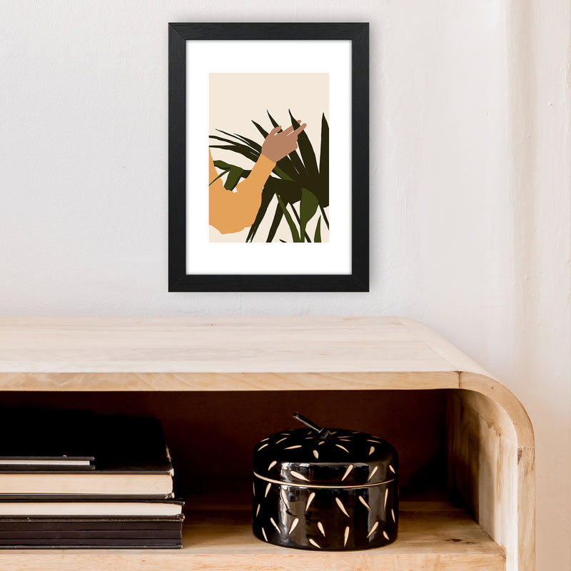 Mica Hand On Plant - N5  Art Print by Pixy Paper A4 White Frame