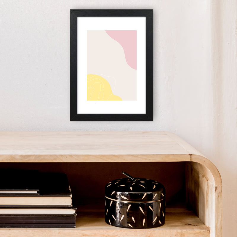 Mila Pink Abstract N18  Art Print by Pixy Paper A4 White Frame