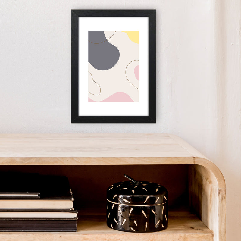 Mila Pink Abstract N17  Art Print by Pixy Paper A4 White Frame