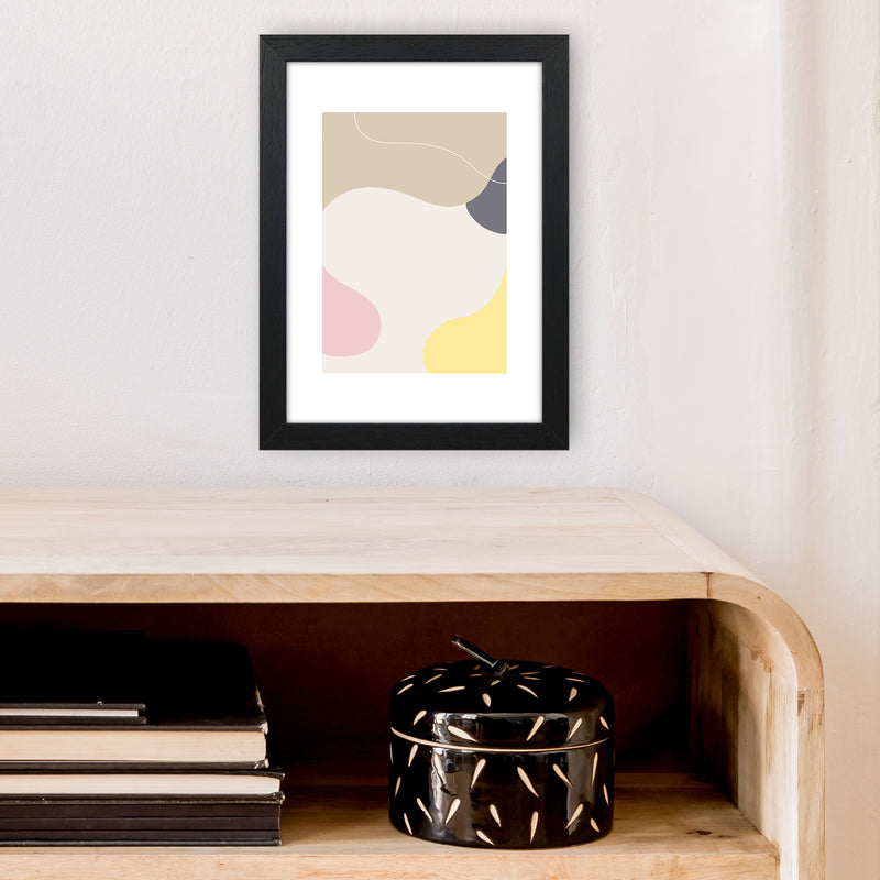 Mila Pink Abstract N24  Art Print by Pixy Paper A4 White Frame