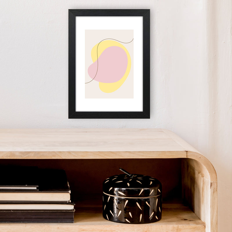 Mila Pink Abstract N22  Art Print by Pixy Paper A4 White Frame