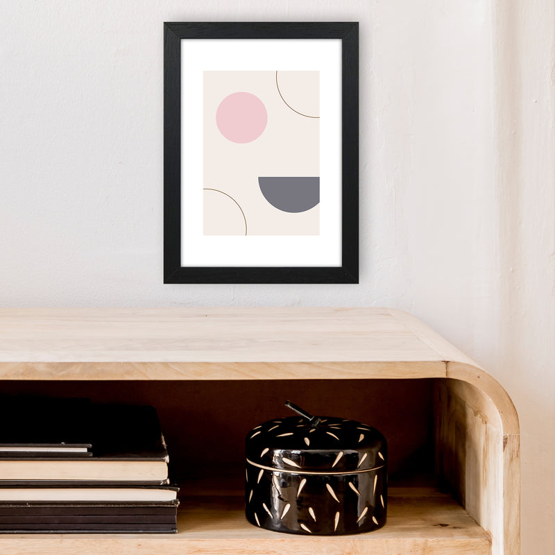 Mila Pink Abstract N23  Art Print by Pixy Paper A4 White Frame