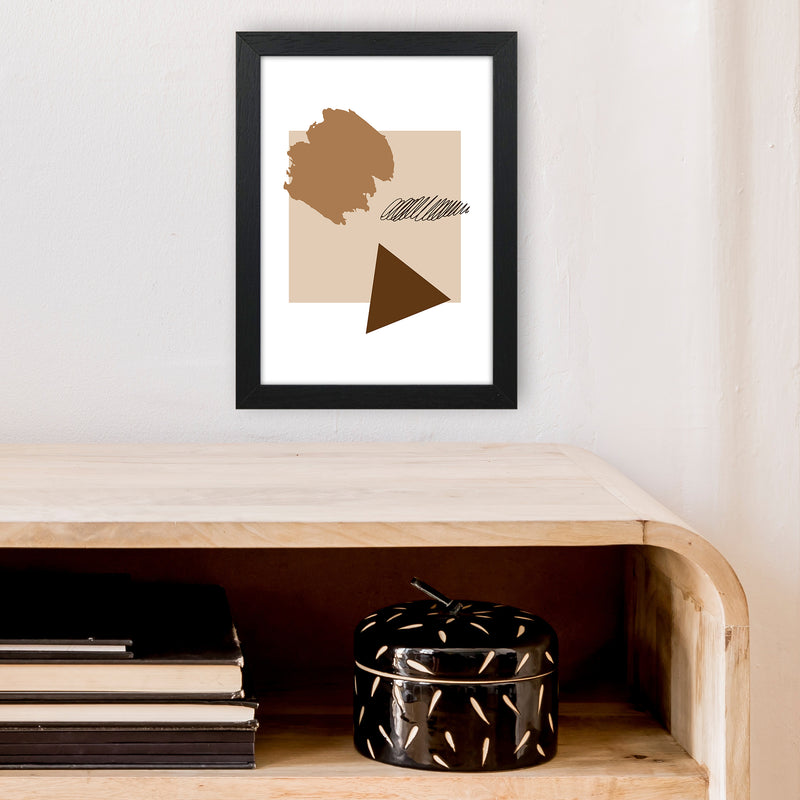 Square Mismatch Taupe  Art Print by Pixy Paper A4 White Frame