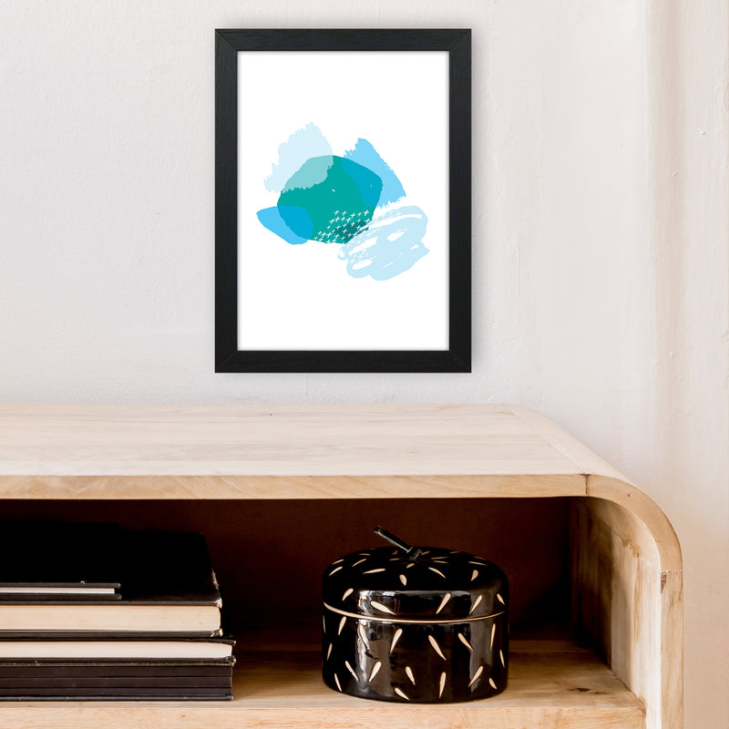 Mismatch Blue And Teal  Art Print by Pixy Paper A4 White Frame