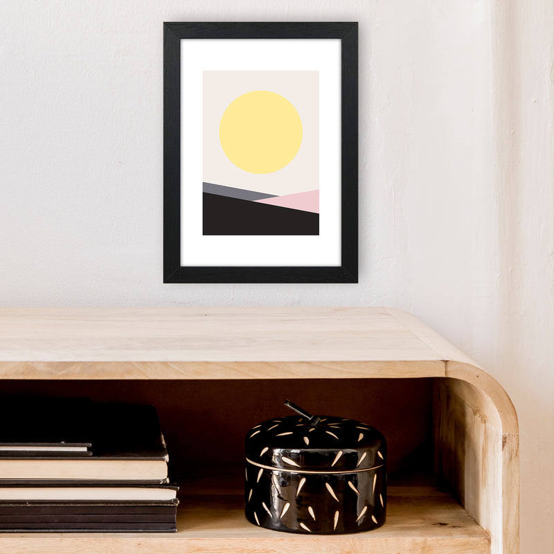 Mila Pink Big Sun N7  Art Print by Pixy Paper A4 White Frame