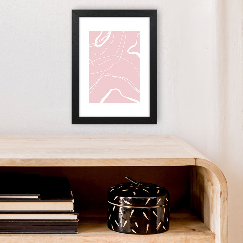 Mila Pink Swirls N14  Art Print by Pixy Paper A4 White Frame