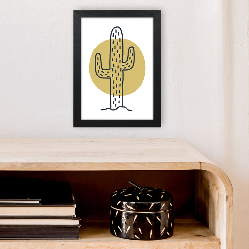 Cactus Moon  Art Print by Pixy Paper A4 White Frame
