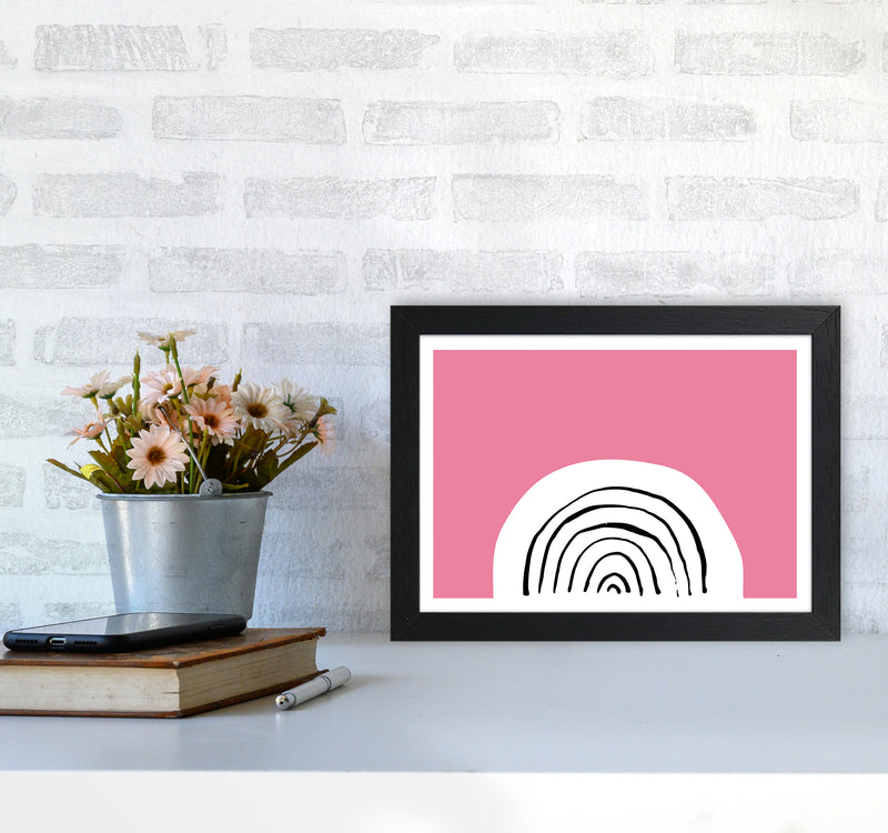 Pink Rainbow Neon Funk  Art Print by Pixy Paper A4 White Frame