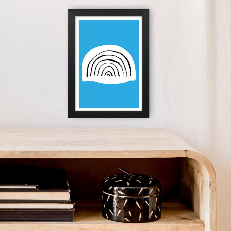 Blue Rainbow Neon Funk  Art Print by Pixy Paper A4 White Frame