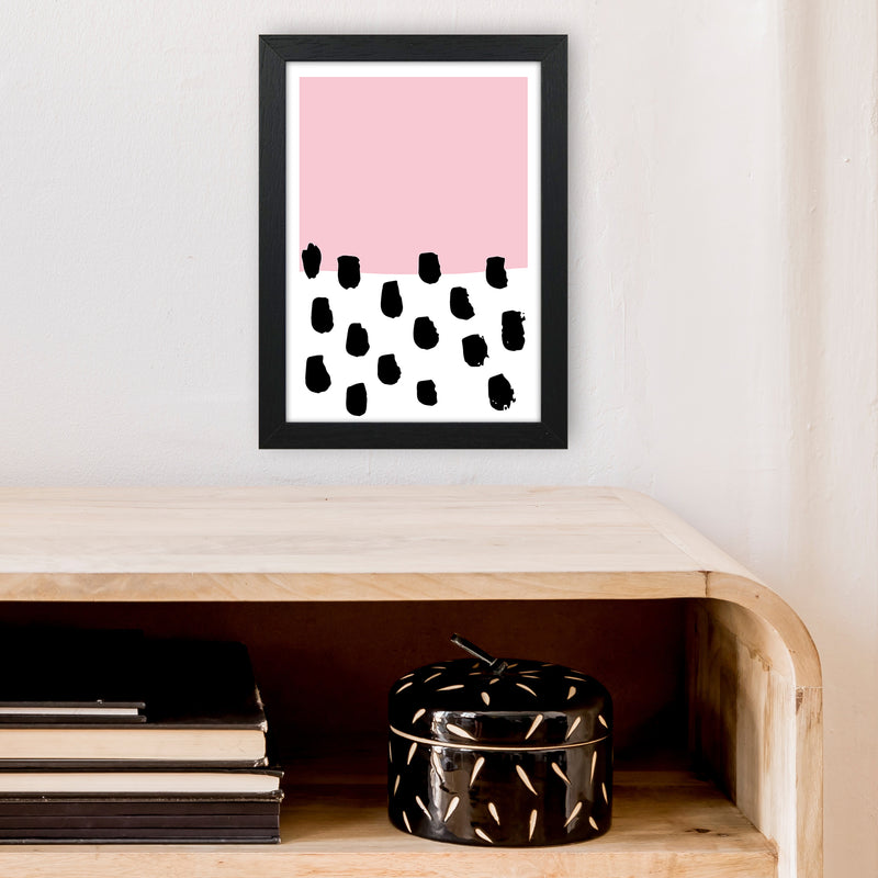 Pink Polka Neon Funk  Art Print by Pixy Paper A4 White Frame