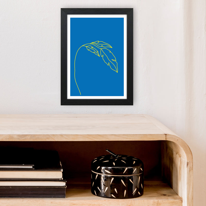 Plant Blue Neon Funk  Art Print by Pixy Paper A4 White Frame