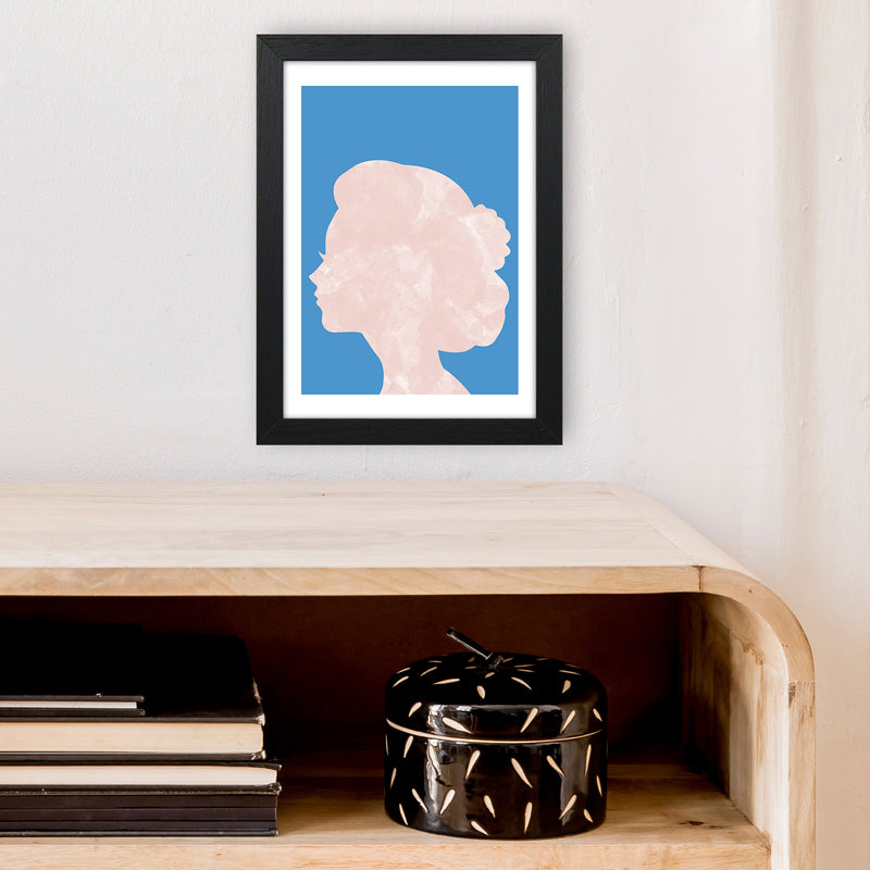 Marble Head Blue  Art Print by Pixy Paper A4 White Frame