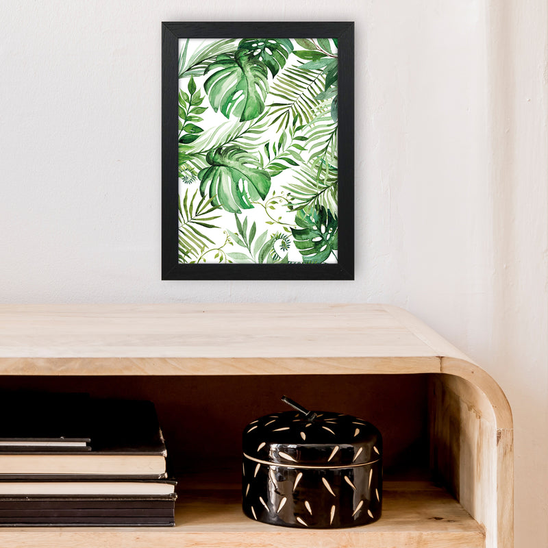 Full Page Leaves Exotic  Art Print by Pixy Paper A4 White Frame