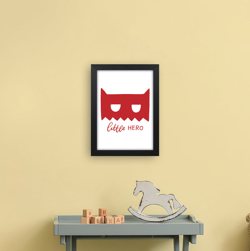 Little Hero Mask Red Super Scandi  Art Print by Pixy Paper A4 White Frame