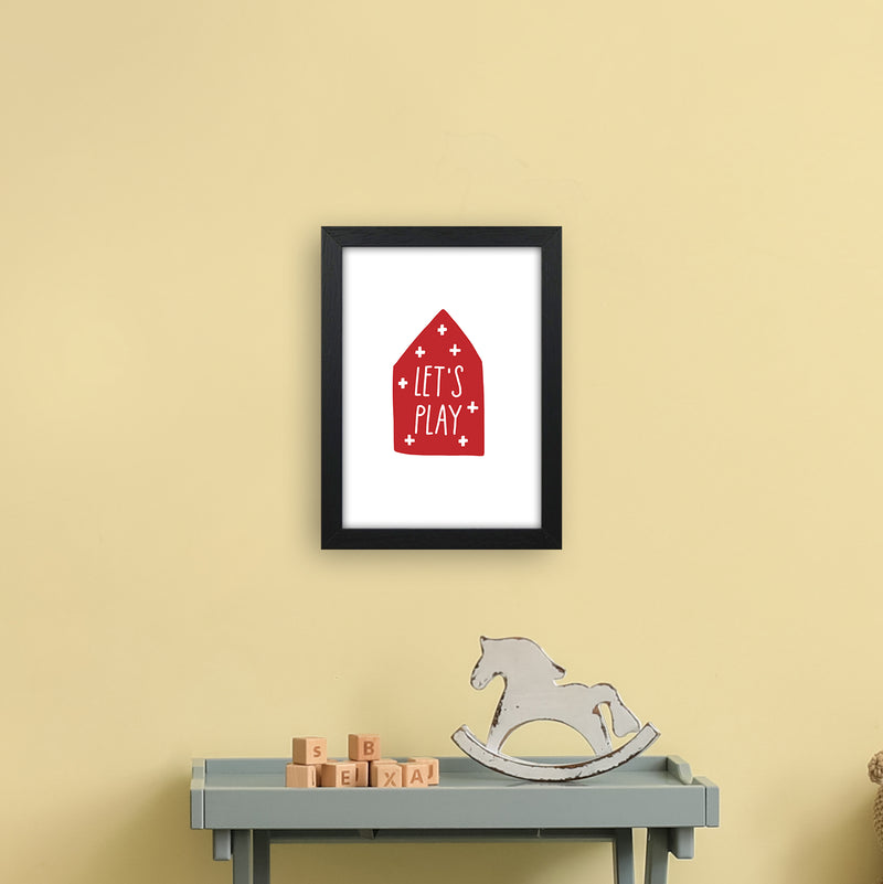 Let'S Play House Red Super Scandi  Art Print by Pixy Paper A4 White Frame