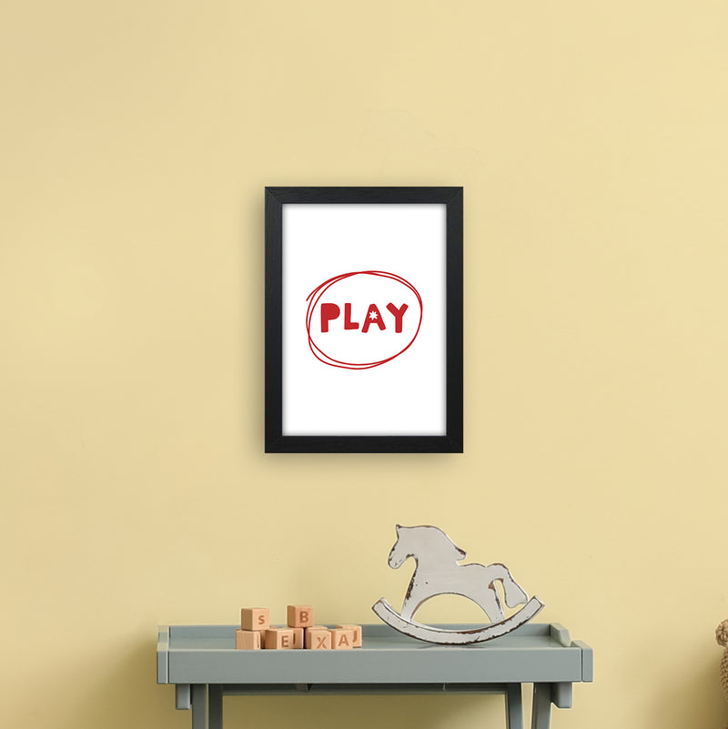 Play Red Super Scandi  Art Print by Pixy Paper A4 White Frame