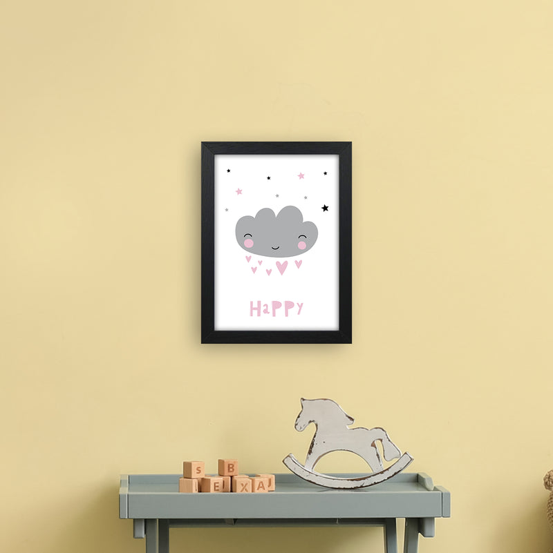 Happy Cloud  Art Print by Pixy Paper A4 White Frame