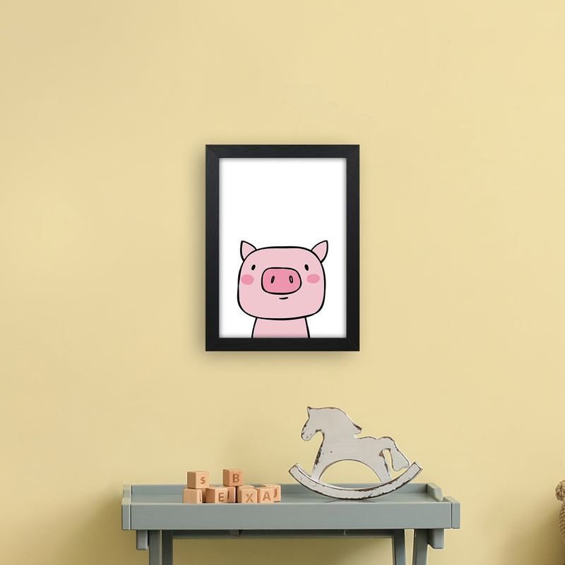 Pig  Art Print by Pixy Paper A4 White Frame